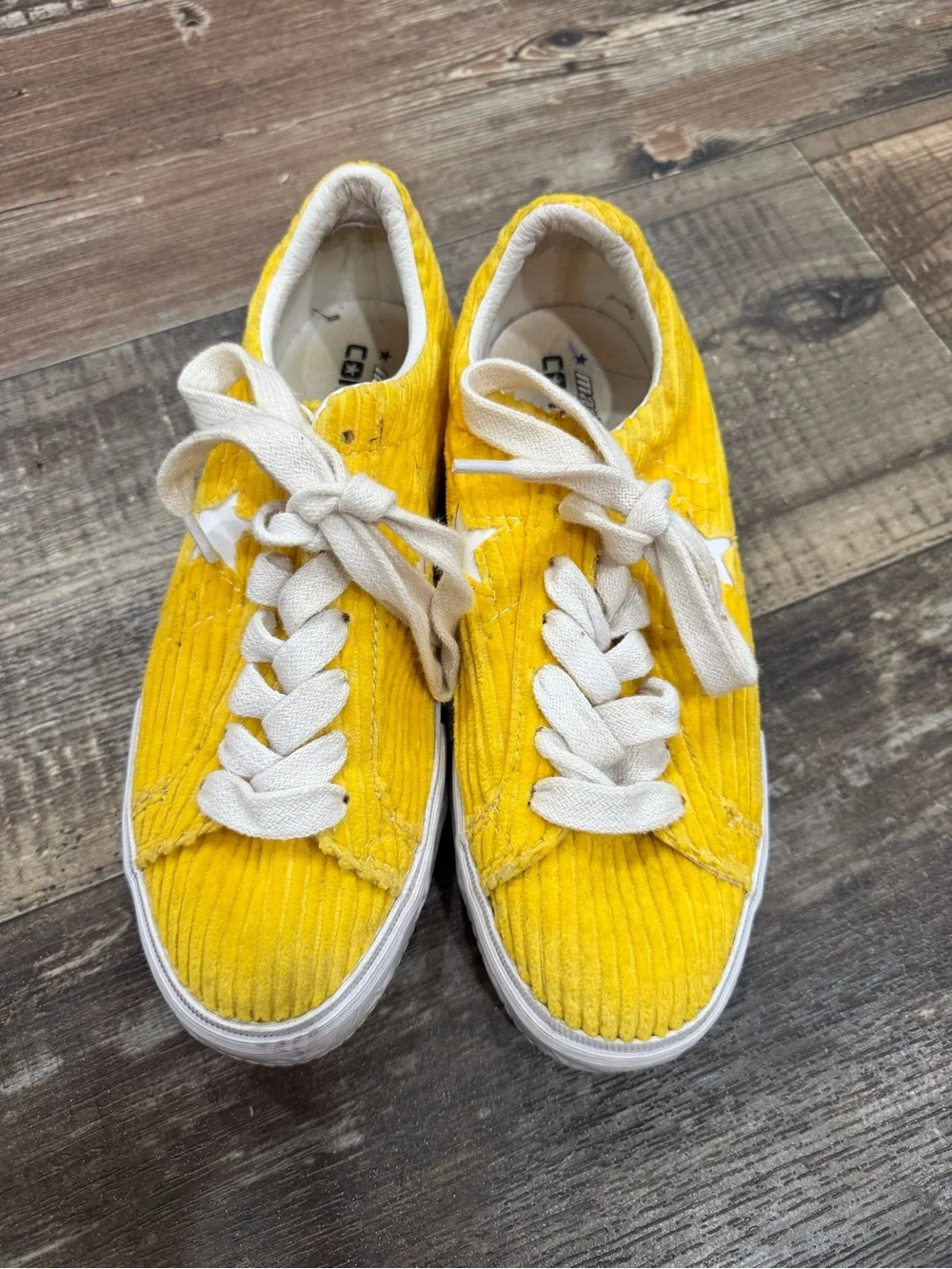Converse MadeMe x One Star Yellow Corduroy Low-Top Sneakers with White Accents